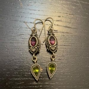 Vintage Patricia Locke Gold Tone Earrings with Swarovski Crystals